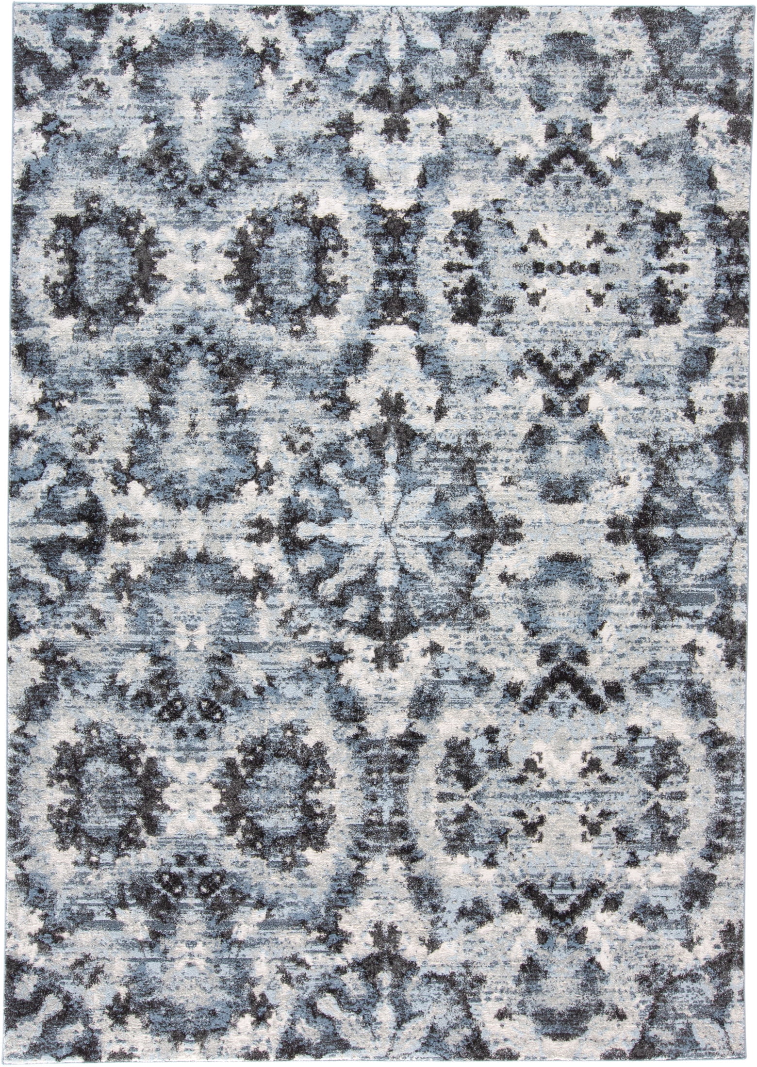 Ainsley Gray and Blue Abstract Cotton Area Rug