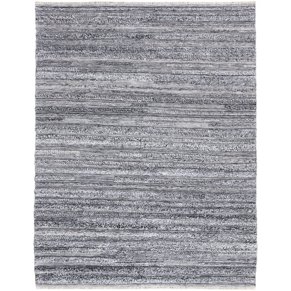 Feizy Alden Transitional Stripes, Gray/Ivory, 5' x 8' Area Rug Stain Fade Resistant Handmade Casual Solid Floor Rug for Living room Bedroom