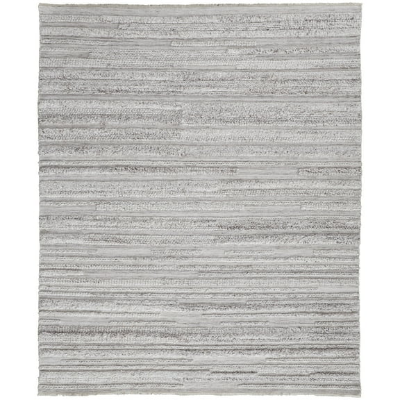 Feizy Alden Transitional Stripes, Ivory/Taupe, 2' x 3' Accent Rug Stain Fade Resistant Handmade Casual Solid Floor Rug for Living room Bedroom