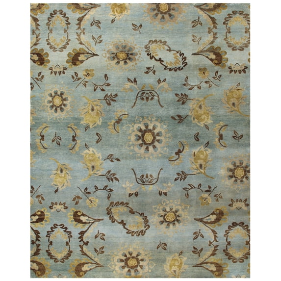 Feizy Amzad Transitional Floral & Botanical, Blue/Brown/Tan, 5'6" x 8'6" Area Rug Easy Care Stain Resistant Water Resistant Classic Paisley Design Carpet for Living Dining Bed Room