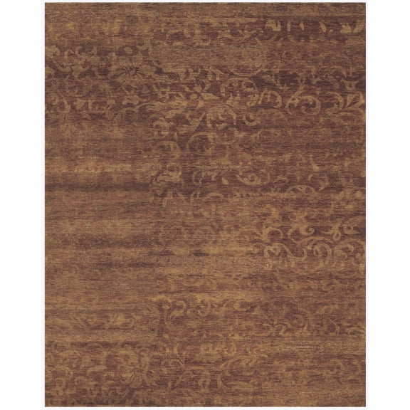 Feizy Amzad Transitional Floral & Botanical, Brown/Red, 4' x 6' Accent Rug Easy Care Stain Resistant Water Resistant Craftsman Scroll Design Carpet for Living Dining Bed Room