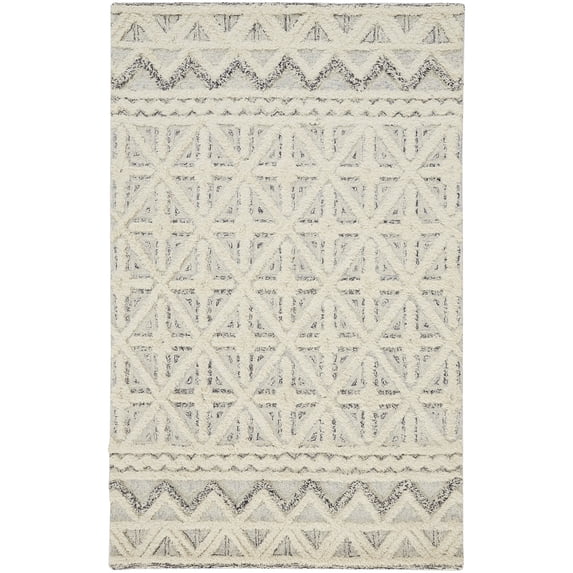 Feizy Anica Transitional Geometric, Ivory/Black, 6' x 9' Area Rug Easy Care Stain Resistant Moroccan Moroccan Floor Rug for Living room Bedroom