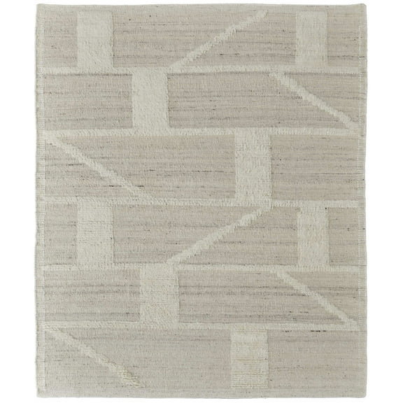 Feizy Ashby Transitional Geometric, Tan/Ivory, 3'6" x 5'6" Accent Rug Easy Care Stain Resistant Pet & Kid Friendly Farmhouse Solid Floor Rug for Living room Bedroom