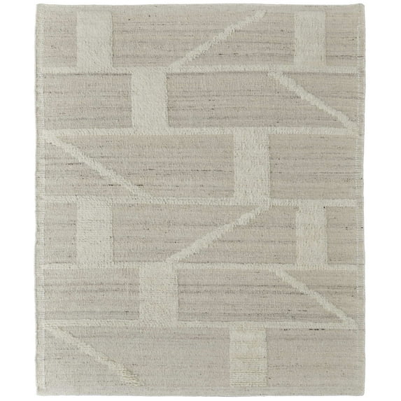 Feizy Ashby Transitional Geometric, Tan/Ivory, 9'6" x 13'6" Area Rug Easy Care Stain Resistant Pet & Kid Friendly Farmhouse Solid Floor Rug for Living room Bedroom
