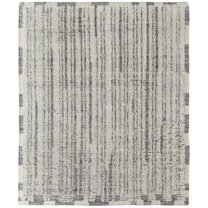 Feizy Ashby Transitional Stripes, Ivory/Gray, 2' x 3' Accent Rug Easy Care Stain Resistant Pet & Kid Friendly Casual Floor Rug for Living room Bedroom