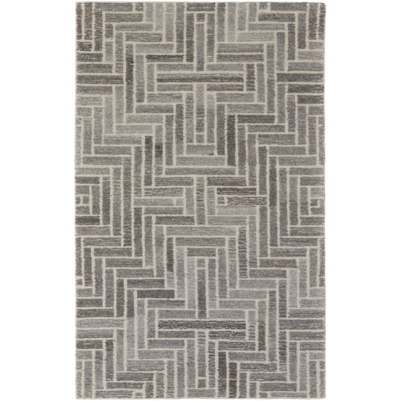 Feizy Asher Transitional Geometric, Taupe/Gray/Tan, 10' x 10' Round Rug Sheen Fade Resistant Casual Diamond Design Carpet for Living Dining Bed Room