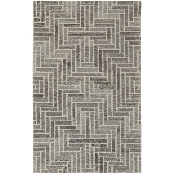 Feizy Asher Transitional Geometric, Taupe/Gray/Tan, 2' x 3' Accent Rug Sheen Fade Resistant Casual Diamond Design Carpet for Living Dining Bed Room