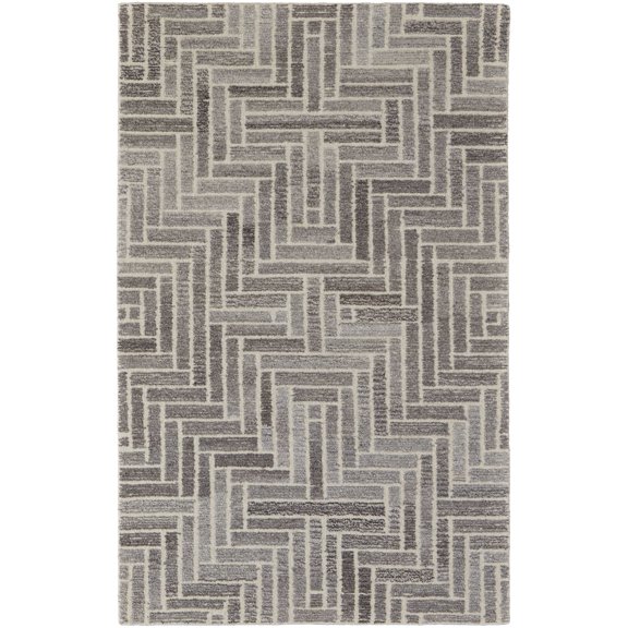 Feizy Asher Transitional Geometric, Taupe/Gray/Tan, 8' x 8' Round Rug Sheen Fade Resistant Casual Diamond Design Carpet for Living Dining Bed Room