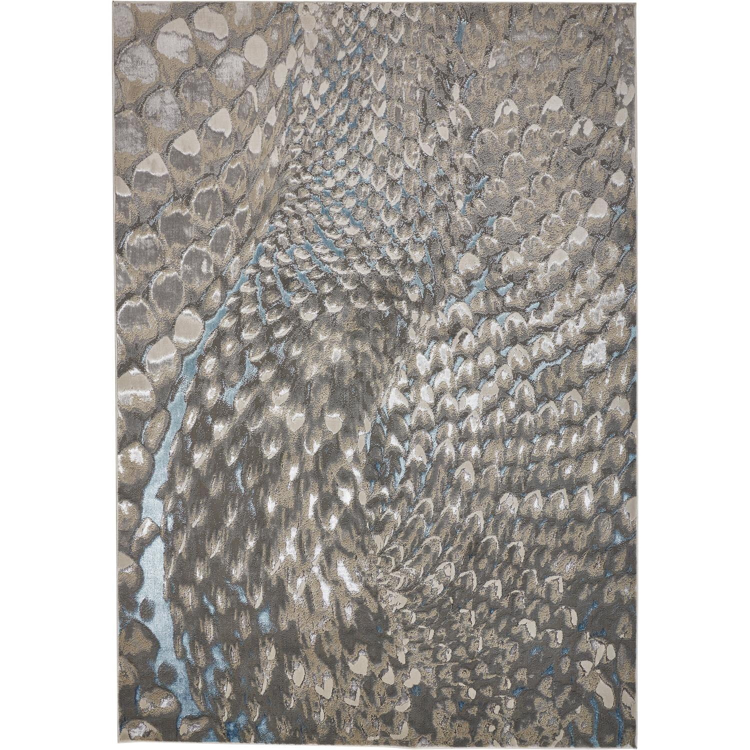 Feizy Azure Modern Abstract, Blue/Silver/Gray, 12' x 15' Area Rug Easy ...
