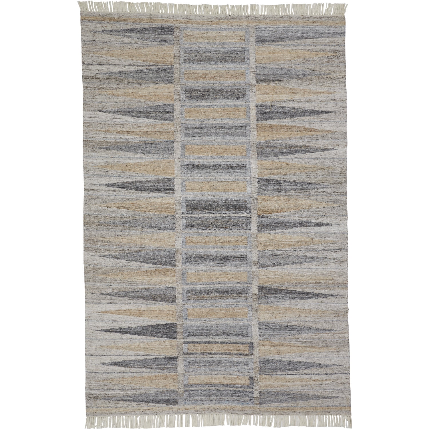 Modern Elegance Geometric Gray Synthetic Area Rug 8' x 10'
