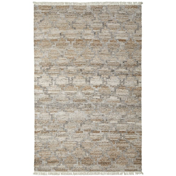 Feizy Beckett Transitional Trellis & Lattice, Tan/Gray/Ivory, 5' x 8' Area Rug Eco Friendly Stain Resistant Handmade Moroccan Geometric Floor Rug for Living room Bedroom