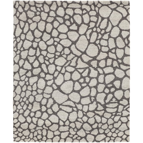 Feizy Belden Transitional Abstract, Ivory/Gray, 7' 9" x 9' 9" Area Rug, Stain Pet & Kid Friendly Handmade, Area Rug for Living Room and Bedroom
