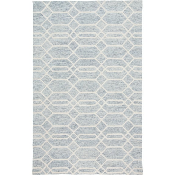 Feizy Belfort Transitional Trellis & Lattice, Blue/Ivory, 5' x 8' Area Rug Easy Care Stain Resistant Fade Resistant Cottage Geometric Floor Rug for Living room Bedroom