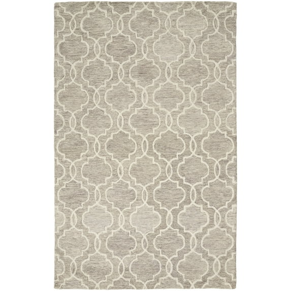 Feizy Belfort Transitional Trellis & Lattice, Gray/Ivory, 1'6" x 1'6" Swatch Easy Care Stain Resistant Fade Resistant Cottage Design Carpet for Living Dining Bed Room