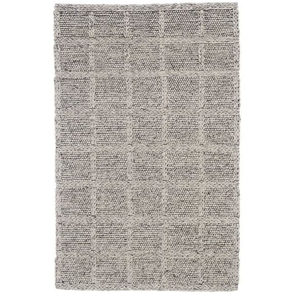 Feizy Berkeley Transitional Solid, Ivory/Gray, 9'6" x 13'6" Area Rug Eco Friendly Stain Resistant Casual Geometric Floor Rug for Living room Bedroom