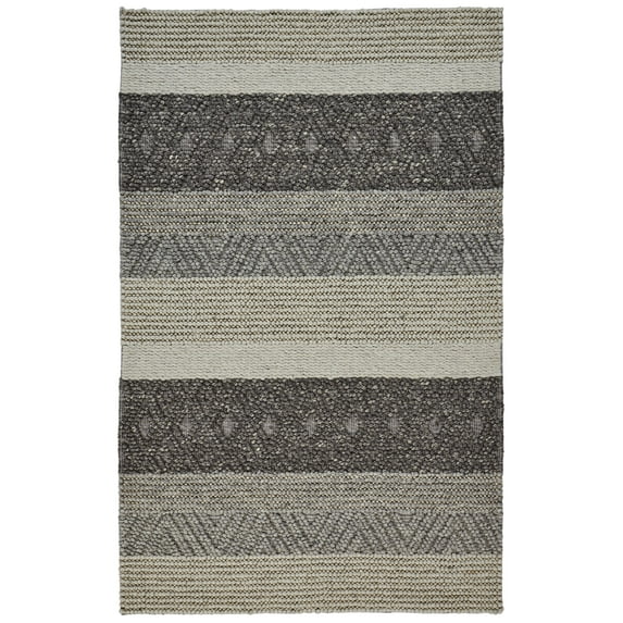 Feizy Berkeley Transitional Stripes, Gray/Taupe/Tan, 1'6" x 1'6" Swatch Eco Friendly Stain Resistant Casual Diamond Design Carpet for Living Dining Bed Room