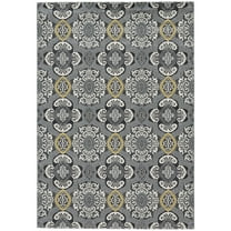 Feizy Bleecker Modern Damask, Ivory/Gray/Yellow, 10' x 13'2" Area Rug Easy Care Stain Resistant Fade Resistant Bohemian & Eclectic Geometric Floor Rug for Living room Bedroom
