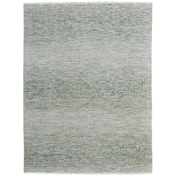 Feizy Branson Transitional Solid, Green/Ivory, 8' x 8' Round Rug Stain Resistant Kid Friendly Handmade Casual Geometric Floor Rug for Living room Bedroom