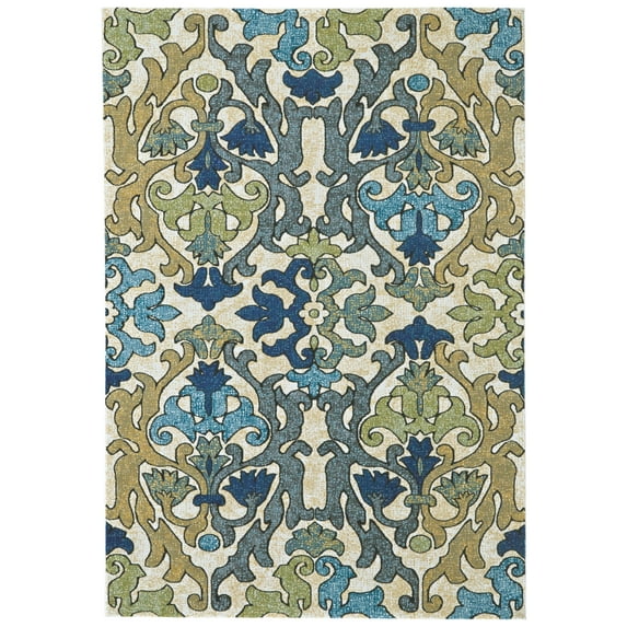Feizy Brixton Modern Floral & Botanical, Gray/Green/Tan, 6'7" x 9'6" Area Rug Easy Care Stain Resistant Fade Resistant Bohemian & Eclectic Damask Design Carpet for Living Dining Bed Room
