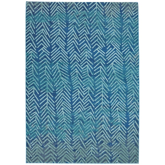 Feizy Brixton Modern Herringbone, Blue, 10' x 13'2" Area Rug Easy Care Stain Resistant Fade Resistant Casual Geometric Floor Rug for Living room Bedroom