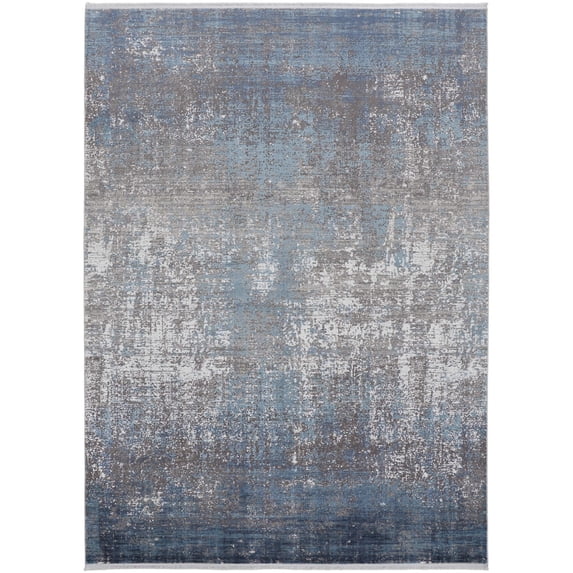 Feizy Cadiz Modern Abstract, Blue/Gray/Silver, 2' 2" x 3' 2" Accent Rug, Sheen, Area Rug for Living Room and Bedroom
