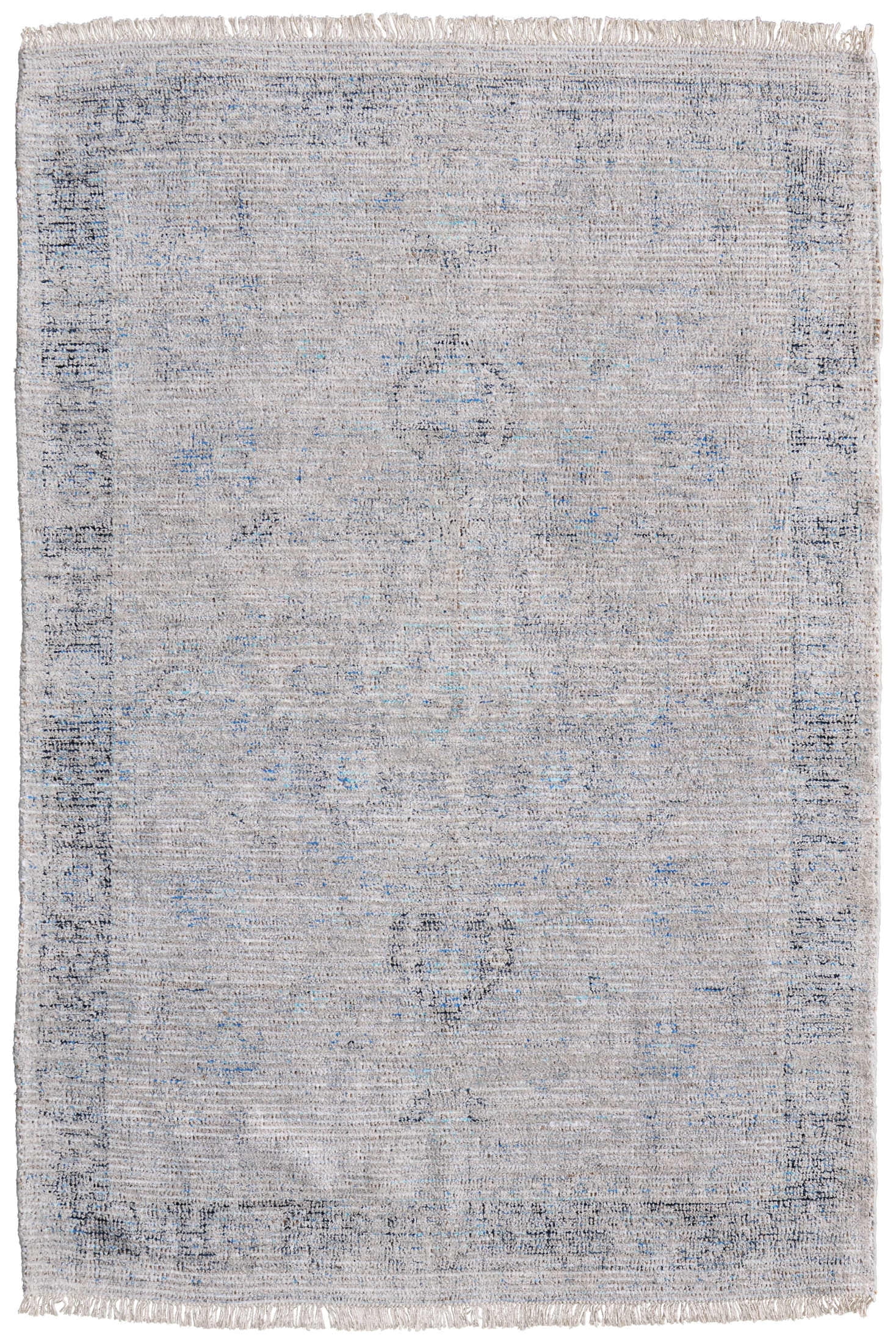 Feizy Caldwell Transitional Distressed, Gray/Blue/Taupe, 7'6" x 9'6
