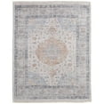 thumbnail image 1 of Feizy Caldwell Transitional Medallion, Ivory/Blue/Orange, 3'6" x 5'6" Accent Rug Handmade Sheen Bohemian & Eclectic Floral & Botanical Floor Rug for Living room Bedroom, 1 of 9