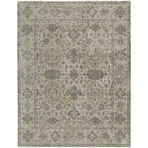 Feizy Celene Traditional Bordered, Ivory/Tan/Gray, 2' x 3' Accent Rug Sheen Casual Floral & Botanical Floor Rug for Living room Bedroom