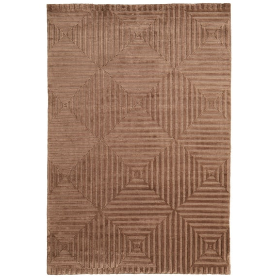 Feizy Channels Modern Geometric, Orange/Brown, 5'6" x 8'6" Area Rug Stain Resistant Water Resistant Fade Resistant Global Design Carpet for Living Dining Bed Room