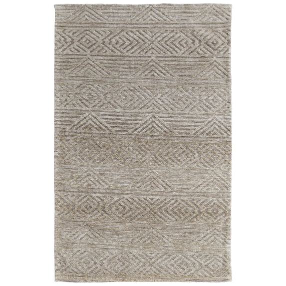 Feizy Colton Modern Geometric, Tan/Ivory/Brown, 5' x 8' Area Rug, Stain Fade Resistant Pet & Kid Friendly, Area Rug for Living Room and Bedroom