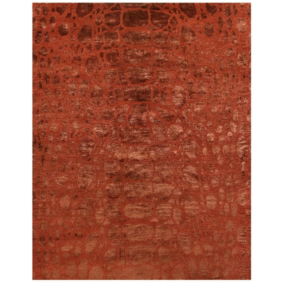 Feizy Congo Modern Animal Print, Red, 4' x 6' Accent Rug Sheen Handmade Industrial Gradient & Ombre Design Carpet for Living Dining Bed Room