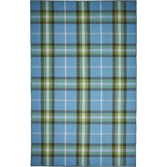 Feizy Crosby Transitional Plaid, Blue/Green/Black, 3'6" x 5'6" Accent Rug Easy Care Fade Resistant Stain Resistant Rustic Floor Rug for Living room Bedroom