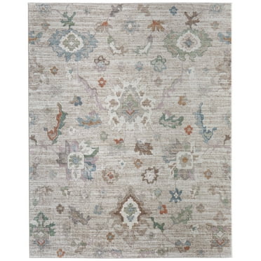 Feizy Dartmouth Transitional Abstract, Tan/Brown/Blue, 1'8" x 2'10" Accent Rug Easy Care Stain Resistant Pet & Kid Friendly Bohemian Floral & Botanical Design Carpet for Living Dining Bed Room