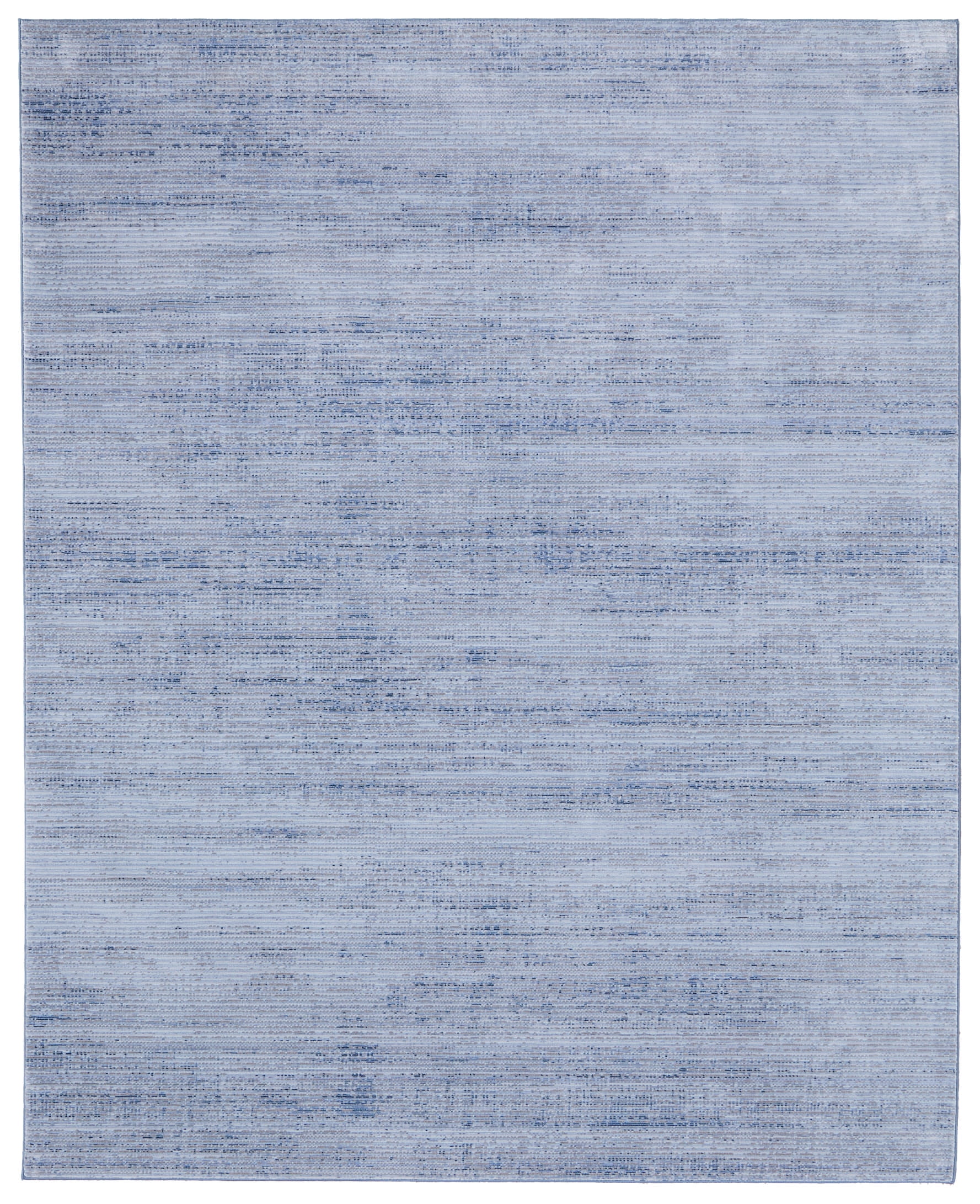 Blue Flat Woven Viscose Rectangular Area Rug