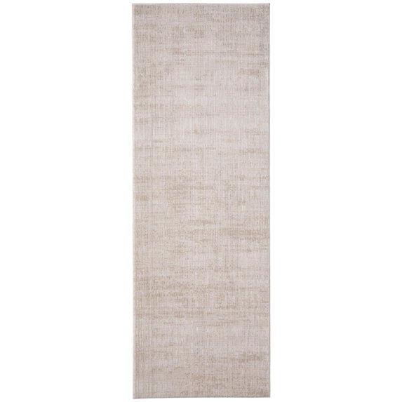 Feizy Deja Modern Solid, Ivory/Silver, 2'6" x 7'3" Runner Easy Care Stain Resistant Pet & Kid Friendly Casual Floor Rug for Living room Bedroom