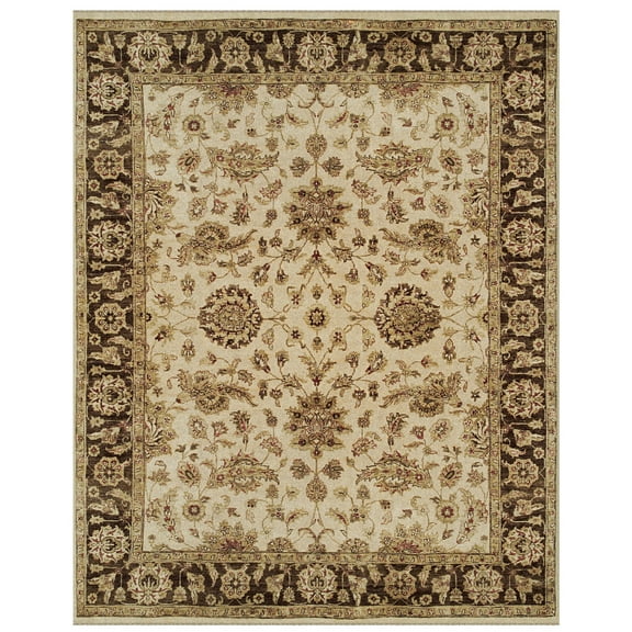 Feizy Drake Traditional Persian, Ivory/Gold/Brown, 8'6" x 11'6" Area Rug Easy Care Stain Resistant Water Resistant Classic Oriental Design Carpet for Living Dining Bed Room