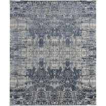 Feizy Eastfield Modern Abstract, Blue/Ivory, 2' x 3' Accent Rug Sheen Handmade Casual Distressed Floor Rug for Living room Bedroom