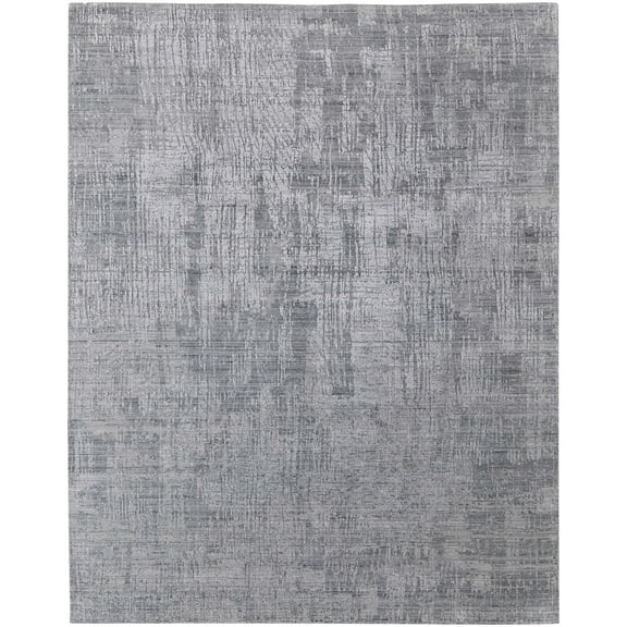 Feizy Eastfield Modern Abstract, Blue/Silver, 1'6" x 1'6" Swatch Sheen Handmade Casual Distressed Design Carpet for Living Dining Bed Room