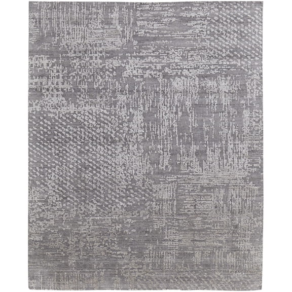 Feizy Eastfield Modern Abstract, Gray, 1'6" x 1'6" Swatch Sheen Handmade Casual Distressed Design Carpet for Living Dining Bed Room
