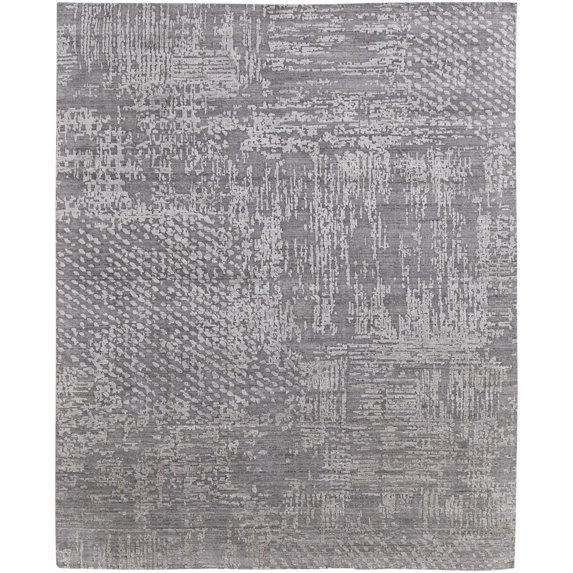 Feizy Eastfield Modern Abstract, Gray, 2' x 3' Accent Rug Sheen Handmade Casual Distressed Floor Rug for Living room Bedroom