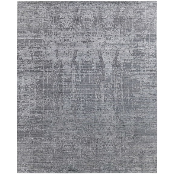 Feizy Eastfield Modern Abstract, Gray, 3' x 5' Accent Rug Sheen Handmade Casual Distressed Floor Rug for Living room Bedroom