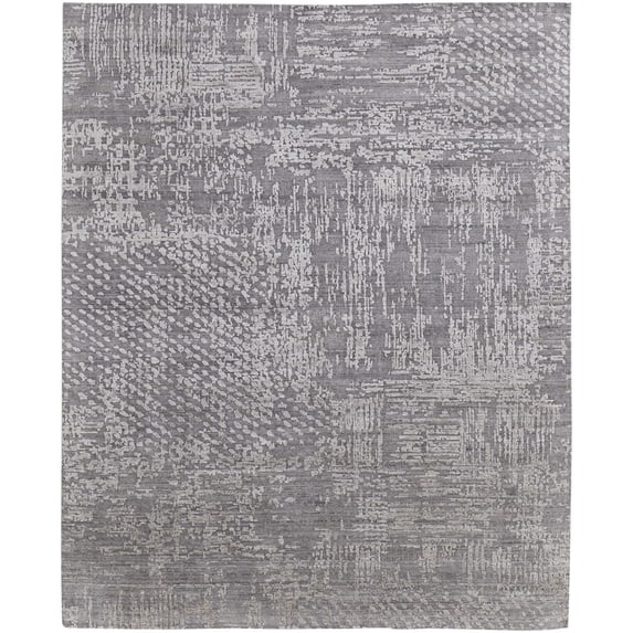 Feizy Eastfield Modern Abstract, Gray, 8' x 10' Area Rug Sheen Handmade Casual Distressed Floor Rug for Living room Bedroom