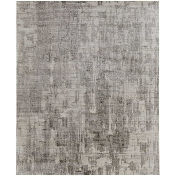 Feizy Eastfield Modern Abstract, Gray/Ivory, 1'6" x 1'6" Swatch Sheen Handmade Casual Distressed Design Carpet for Living Dining Bed Room