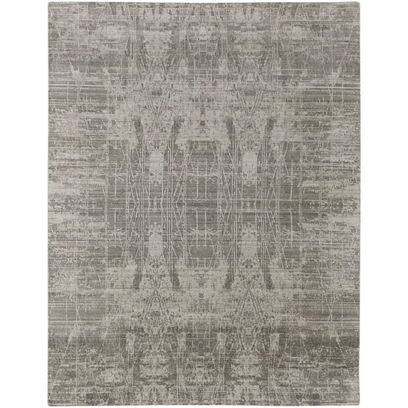 Feizy Eastfield Modern Abstract, Gray/Ivory, 4' x 6' Accent Rug Sheen Handmade Casual Distressed Floor Rug for Living room Bedroom
