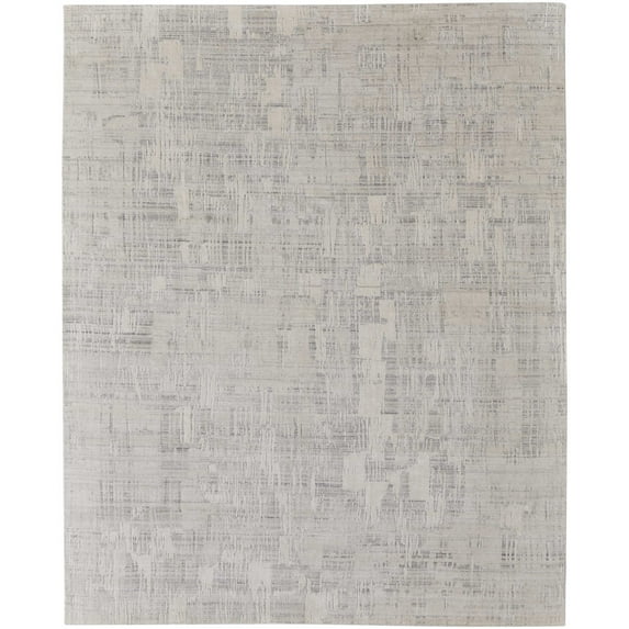 Feizy Eastfield Modern Abstract, Ivory, 2' x 3' Accent Rug Sheen Handmade Casual Distressed Floor Rug for Living room Bedroom
