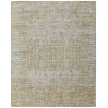 Feizy Eastfield Modern Abstract, Yellow/Ivory/Gold, 3' x 5' Accent Rug Sheen Handmade Design Carpet for Living Dining Bed Room
