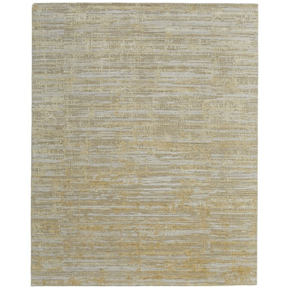 Feizy Eastfield Modern Abstract, Yellow/Ivory/Gold, 8' x 10' Area Rug Sheen Handmade Design Carpet for Living Dining Bed Room