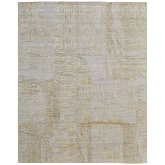 Feizy Eastfield Modern Abstract, Yellow/Ivory/Gold, 9' x 12' Area Rug Sheen Handmade Design Carpet for Living Dining Bed Room
