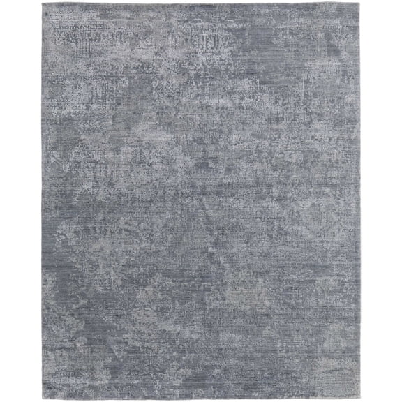 Feizy Eastfield Modern Gradient & Ombre, Blue/Gray, 3' x 5' Accent Rug, Sheen Handmade, Area Rug for Living Room and Bedroom