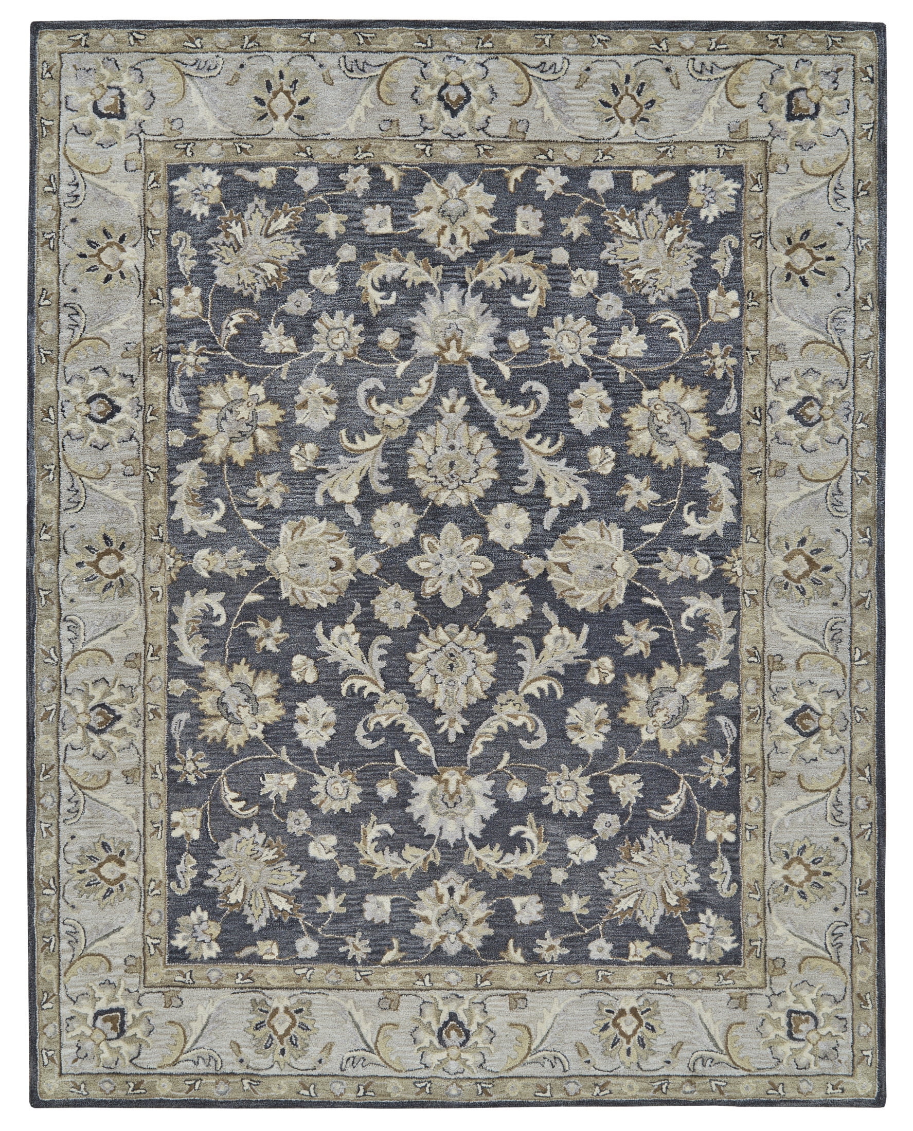 Hand-Tufted Blue and Gray Wool Rectangular Area Rug